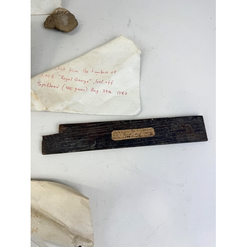 311 - CURIOSITIES TO INCLUDE LARGE MEDIEVAL OR EARLIER BARBED SPEAR HEADS, ANCIENT EGYPTIAN WOODEN ITEM FR... 