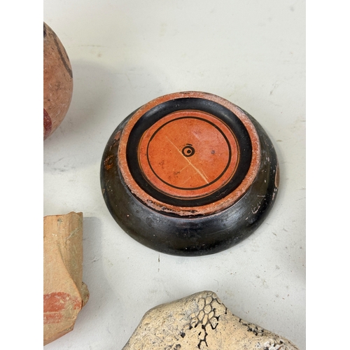 315 - A COLLECTION OF ANTIQUITIES, ANCIENT POTTERY, MARBLE, TILES, LAPIS LAZULI, OBSIDIAN AND MORE
 ... 