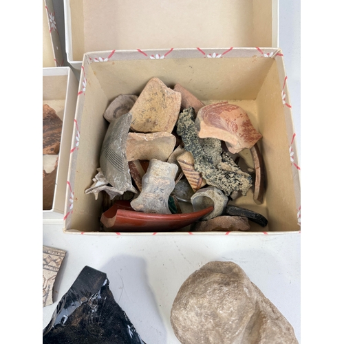 315 - A COLLECTION OF ANTIQUITIES, ANCIENT POTTERY, MARBLE, TILES, LAPIS LAZULI, OBSIDIAN AND MORE
 ... 
