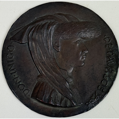 319 - AFTER PISANELLO (ANTONIO PISANO, ITALIAN CIRCA 1395-1455): TWO BRONZE MEDALS DEPICTING DON INIGO D'A... 