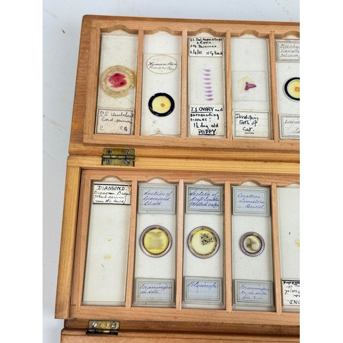 320 - A COLLECTION OF 19TH CENTURY MICROSCOPE SLIDES TO INCLUDE AMOS TOPPING
Housed in a wooden box.... 