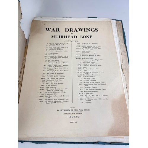 324 - WAR DRAWINGS BY MUIRHEAD BONE, FOLIO OF PRINTS
Many inscribed in pencil.