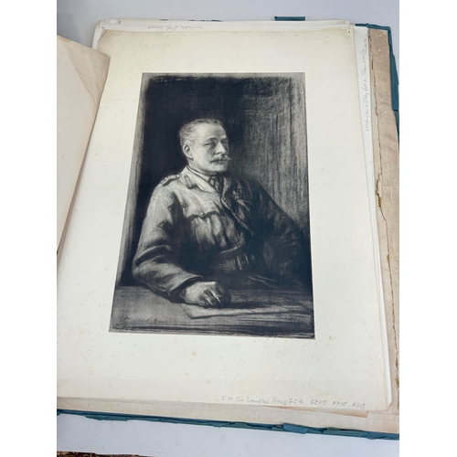 324 - WAR DRAWINGS BY MUIRHEAD BONE, FOLIO OF PRINTS
Many inscribed in pencil.