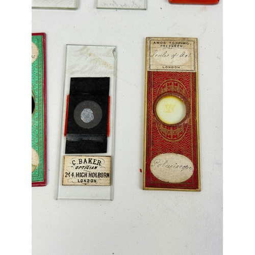 325 - A COLLECTION OF 19TH CENTURY MICROSCOPE SLIDES TO INCLUDE EXAMPLES BY AMOS TOPPING, G. BAKER
 ... 