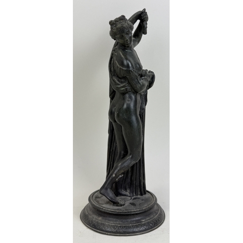 327 - A 19TH CENTURY BRONZE SCULPTURE OF THE VENUS CALLIPYGE
28 cm H