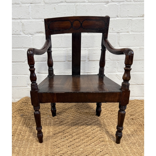 332 - AN EARLY 19TH CENTURY ARBUTUS WOOD CHILDS CHAIR
46cm H