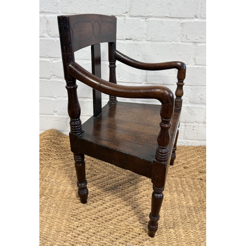 332 - AN EARLY 19TH CENTURY ARBUTUS WOOD CHILDS CHAIR
46cm H