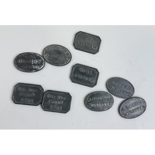 490 - A COLLECTION OF NINE SCOTTISH KIRK TOKENS
Dated 1751-1846