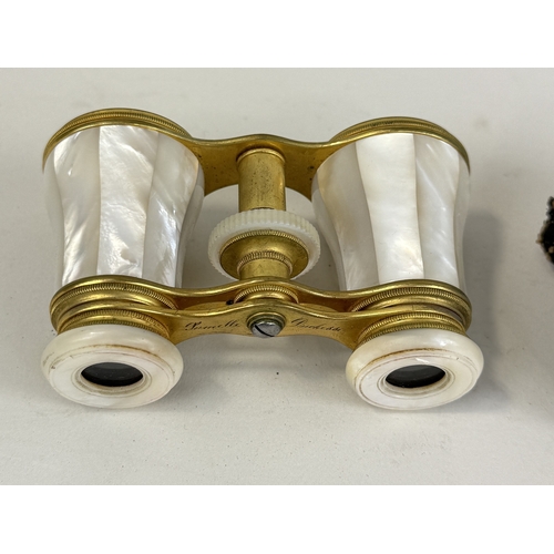 510 - A PAIR OF MOTHER-OF-PEARL OPERA GLASSES