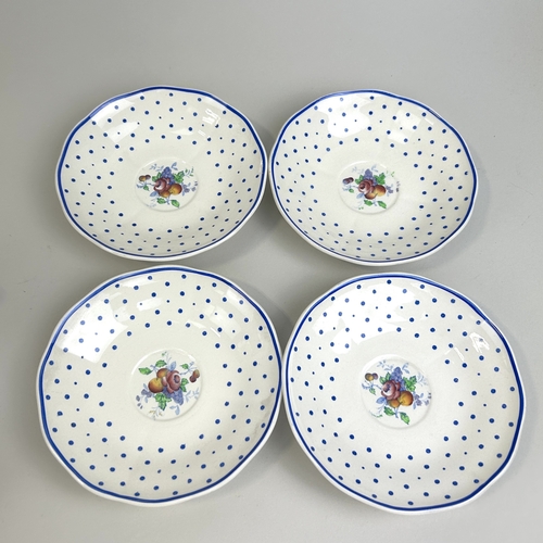 519 - COPELAND SPODE: A SET OF FOUR CHOCOLATE CUPS WITH LIDS AND SAUCERS, 'POLKA DOT'
TOGETHER WITH
A 