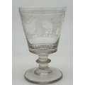 A EARLY 19TH CENTURY GLASS RUMMER, DEPICTING SUNDERLAND BRIDGE 13cm H