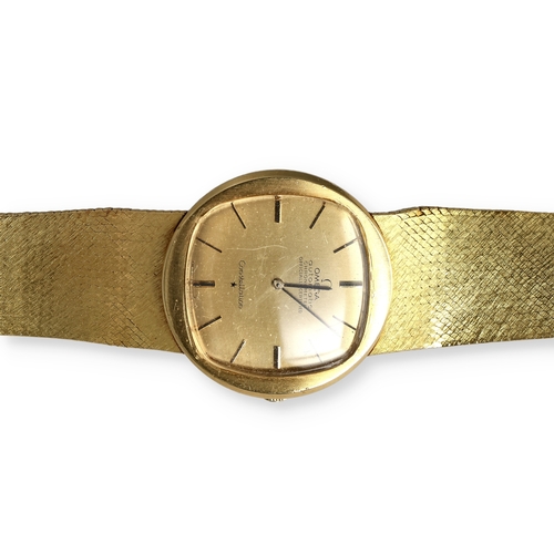 1 - OMEGA: AN 18 CARAT GOLD CONSTELLATION AUTOMATIC CHRONOMETER WRIST WATCH
The brushed dial with baton ... 