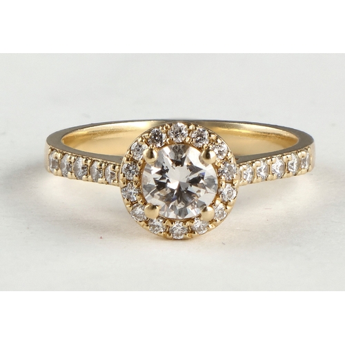 17 - A 14CT GOLD AND DIAMOND RING, CENTRE STONE APPROXIMATELY 0.75CT`
Weight: 3.4gms