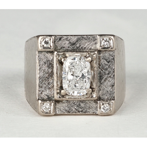 18 - AN 18CT WHITE GOLD AND DIAMOND RING, CENTRE STONE 1.5CT
Weight: 18.9gms