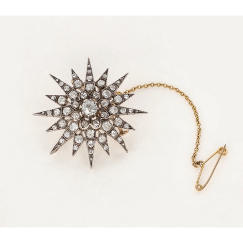 23A - A VICTORIAN STARBURST DIAMOND BROOCH
Weight: 8.5gms