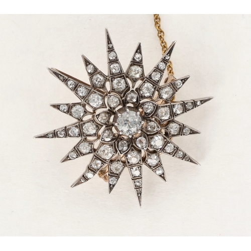 23A - A VICTORIAN STARBURST DIAMOND BROOCH
Weight: 8.5gms