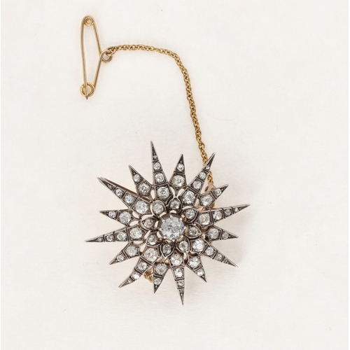23A - A VICTORIAN STARBURST DIAMOND BROOCH
Weight: 8.5gms