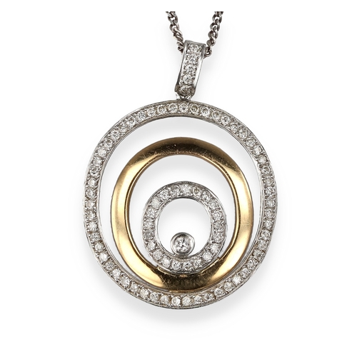 31A - AN 18CT YELLOW AND WHITE GOLD PENDANT AND NECKLACE WITH 46 POINTS OF DIAMONDS
Weight: 4.1gms... 