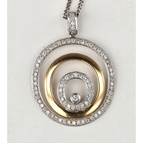 31A - AN 18CT YELLOW AND WHITE GOLD PENDANT AND NECKLACE WITH 46 POINTS OF DIAMONDS
Weight: 4.1gms... 