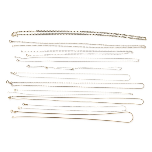 37 - TWELVE 9CT GOLD NECK CHAINS OF VARYING DESIGNS
Total weight: 18.7 gms