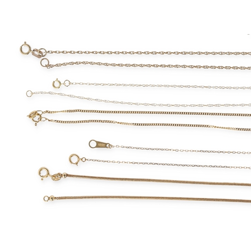37 - TWELVE 9CT GOLD NECK CHAINS OF VARYING DESIGNS
Total weight: 18.7 gms