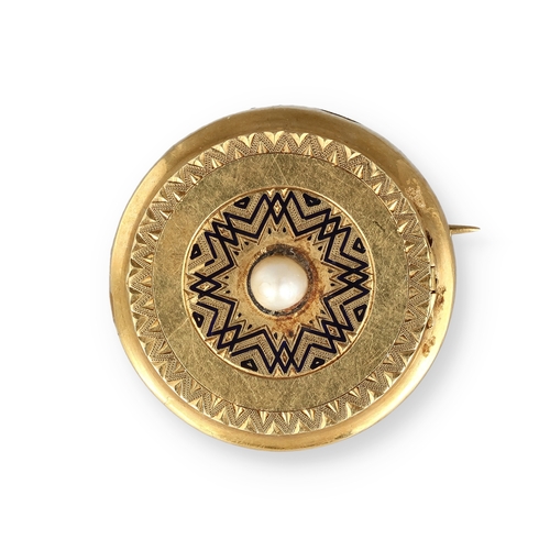 41 - A VICTORIAN GOLD LOCKET WITH BLUE ENAMEL AND A PEARL
Gold probably 15ct or better.
10.3 gms... 