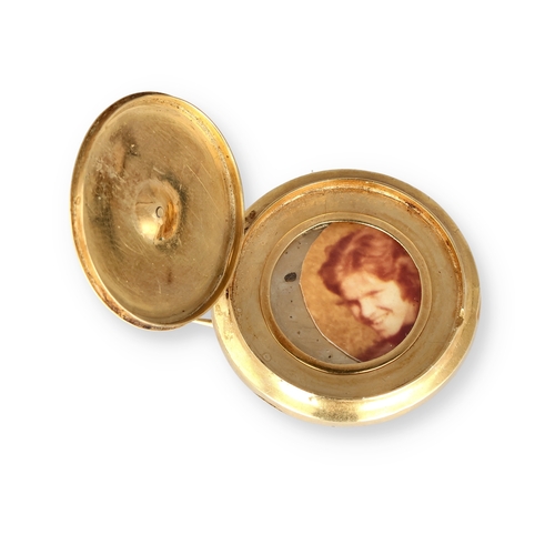 41 - A VICTORIAN GOLD LOCKET WITH BLUE ENAMEL AND A PEARL
Gold probably 15ct or better.
10.3 gms... 