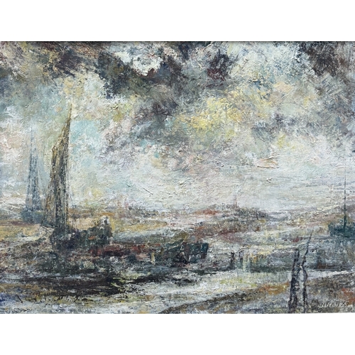 A LARGE OIL PAINTING ON CANVAS DEPICTING A SEASCAPE Signed 'George ...