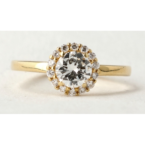 10 - AN 18CT GOLD DIAMOND RING, CENTRE STONE 1CT
Weight: 3.2gms