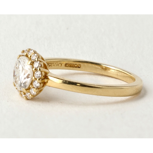 10 - AN 18CT GOLD DIAMOND RING, CENTRE STONE 1CT
Weight: 3.2gms