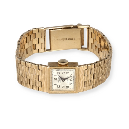 15 - A LADIES RONE INCABLOC 9CT GOLD WRISTWATCH AND STRAP
Weight: 33.2gms