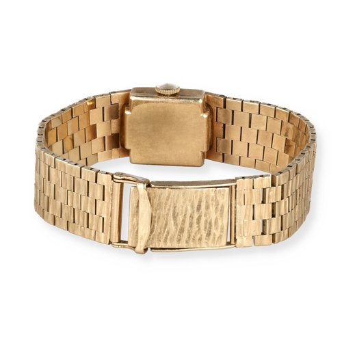 15 - A LADIES RONE INCABLOC 9CT GOLD WRISTWATCH AND STRAP
Weight: 33.2gms