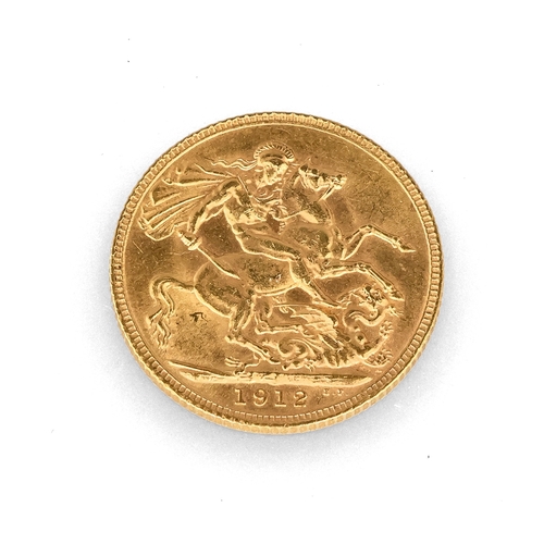 16 - A 1912 GOLD FULL SOVEREIGN
Weight: 7.98gms