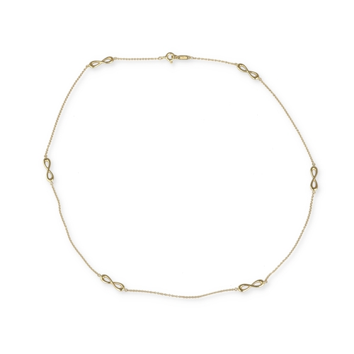 26 - TIFFANY & CO: AN 18 CARAT GOLD NECKLACE
The circular links interspaced with six figure of eight ... 