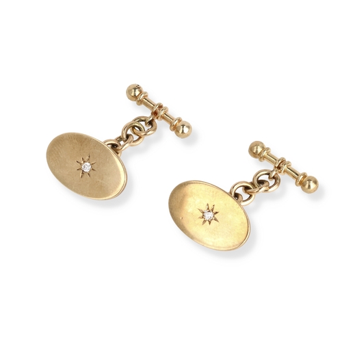 29 - A PAIR OF 9CT GOLD DIAMOND SET CUFFLINKS
Total weight: 10.2gms 