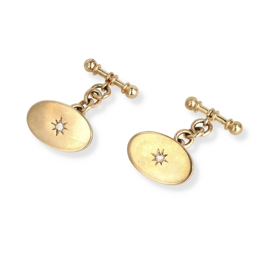 29 - A PAIR OF 9CT GOLD DIAMOND SET CUFFLINKS
Total weight: 10.2gms 