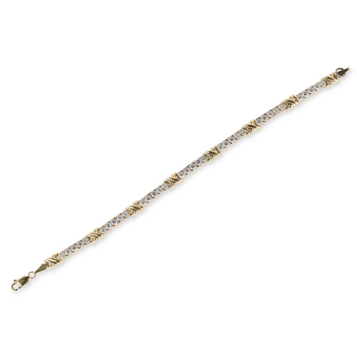 55 - A 14CT MEXICAN GOLD AND CUBIC ZIRCONIA BRACELET
6.3 gms