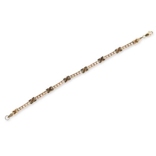 55 - A 14CT MEXICAN GOLD AND CUBIC ZIRCONIA BRACELET
6.3 gms