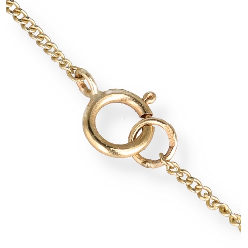 59 - A 9CT GOLD ART NOUVEAU SCROLL WORK PENDANT ON 9CT GOLD CHAIN
Weight: 4.6gms