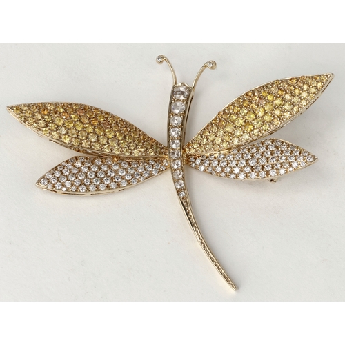 6 - AN 18CT GOLD BUTTERFLY BROOCH WITH DIAMONDS
14 gms
