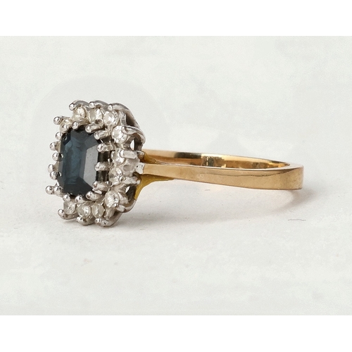 68 - A 9CT GOLD SAPPHIRE AND DIAMOND CLUSTER RING
Weight: 2.0gms