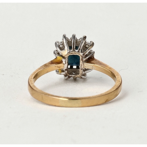 68 - A 9CT GOLD SAPPHIRE AND DIAMOND CLUSTER RING
Weight: 2.0gms