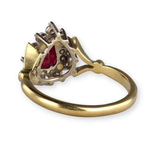 9 - A FINE 18CT GOLD DIAMOND AND RUBY RING
3.5 gms
In associated cushioned ring box.... 