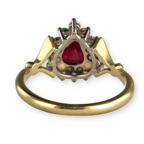 9 - A FINE 18CT GOLD DIAMOND AND RUBY RING
3.5 gms
In associated cushioned ring box.... 
