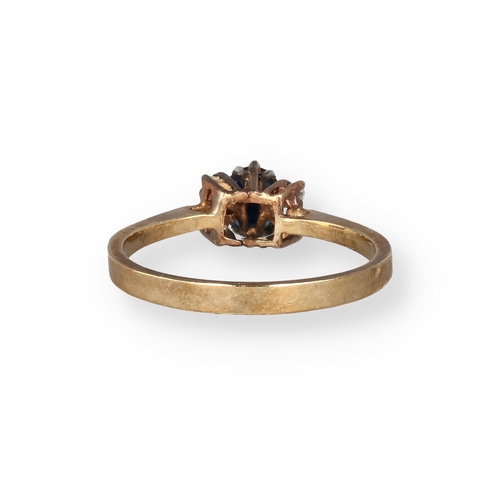 91 - A 9CT GOLD SAPPHIRE AND DIAMOND RING
1.8 gms