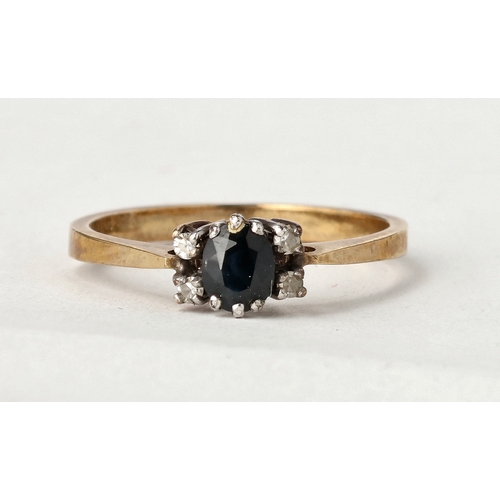 91 - A 9CT GOLD SAPPHIRE AND DIAMOND RING
1.8 gms