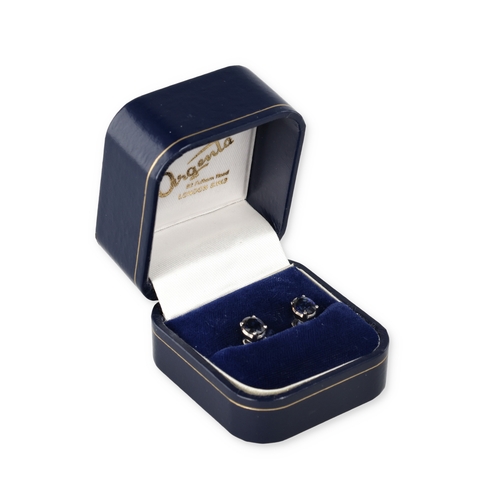 97 - A PAIR OF 18CT WHITE GOLD SAPPHIRE EARRINGS
3.2 gms
With associated blue box.