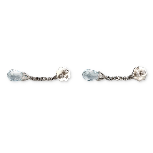 98 - A PAIR OF 18CT WHITE GOLD AQUAMARINE DROP EARRINGS
4.4 gms