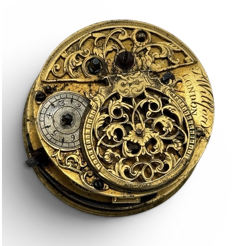 106 - AN 18TH CENTURY POCKET WATCH AND CASE, THE DIAL MARKED JOHN WILLFORD, LONDON