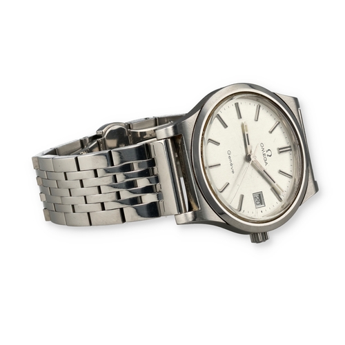 108 - AN OMEGA GENEVE GENTLEMAN'S WRIST WATCH WITH STAINLESS STEEL STRAP